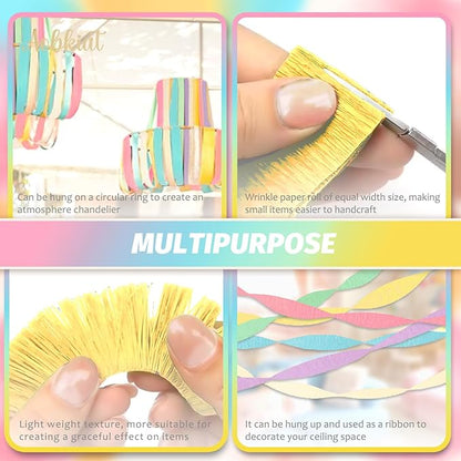 AOBKIAT Crepe Paper Streamers Party Decorations, 6 Rolls Pastel Streamers | - Image 4
