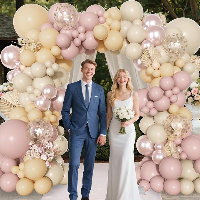 Ouddy Party Boho Dusty Pink Balloons Garland Arch Kit 18 12 10 5 Inch | - Image 5