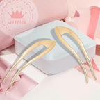 2PCS 5Inch French Hair Pins Large U-Shaped Pins for Women and Girls Fashion Metal Hair Pin French Twist Hair Pins for Buns, Updos,Stylish and Functional(set6-gold)