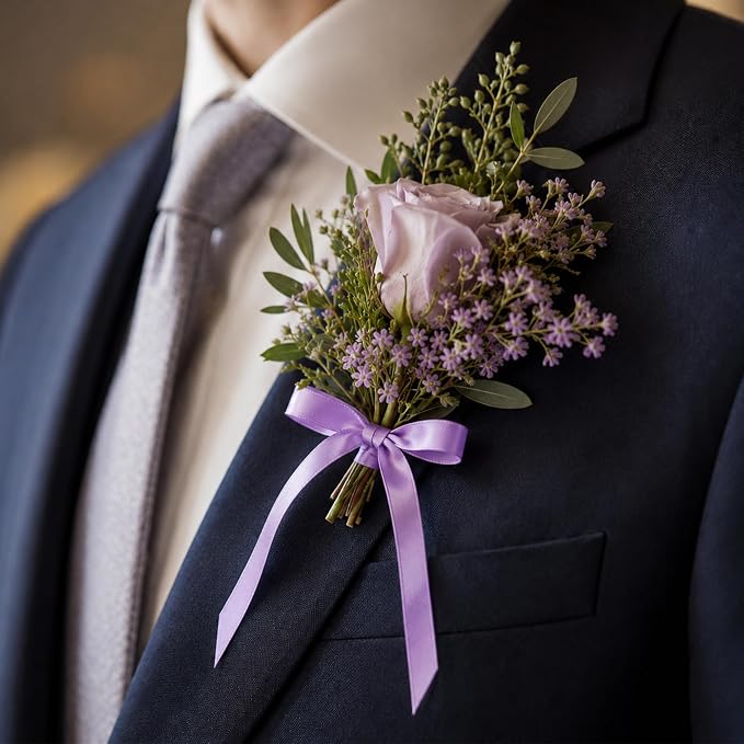 30Yards 3/8In Lavender Thin Ribbon - Image 6