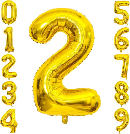 Gold Number Balloons Birthday Balloons by United-UnicornsParty