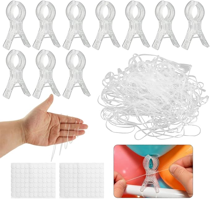 10 Pack Balloon Arch Clips, 3.5" Plastic Transparent Backdrop Clamps | 300 Pcs - Image 8