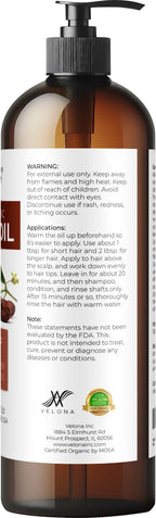 velona Jojoba Oil USDA Certified Organic - 16 fl oz (With Pump) | 100% Pure and Natural | Golden, Unrefined, Cold Pressed, Hexane Free | Moisturizing Face, Hair, Body, Skin Care
