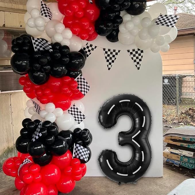 Race Car Number 3 Balloons, 40 Inch - Image 5
