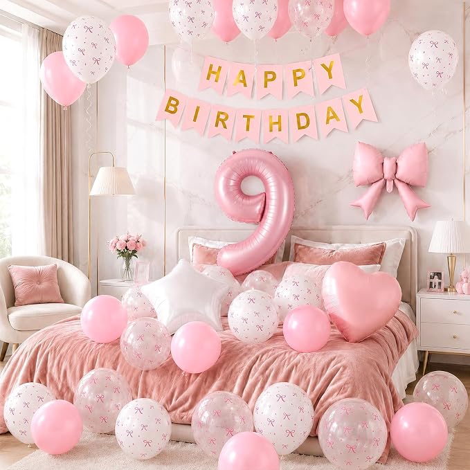 9th Pink Bow Birthday Decorations - Image 4