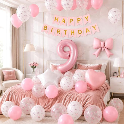 9th Pink Bow Birthday Decorations - Image 4