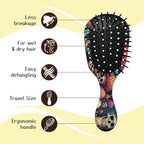 Mini Hair Brush,Cute Detangling Travel Hair Brush,Soft Bristles for Effortless Tangle Removal,Detangler Hairbrush for Women Men Boys Girls Kids Wet Dry All Hair Types (Skeleton Mushroom, Mini)
