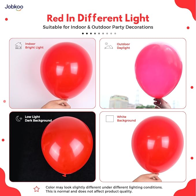 Jobkoo Red Balloons 12 Inch - Image 3