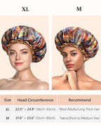 mikimini Shower cap for Women and Girls, Champagne,Mysterious,Romantic Petals, Large and Medium (Mysterious, Medium (Pack of 1))