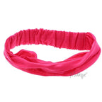 Motique Accessories Set of 3 Wide Cotton Head Band Solid Boho Yoga Style Soft Hairbands Blue Tan Hot Pink