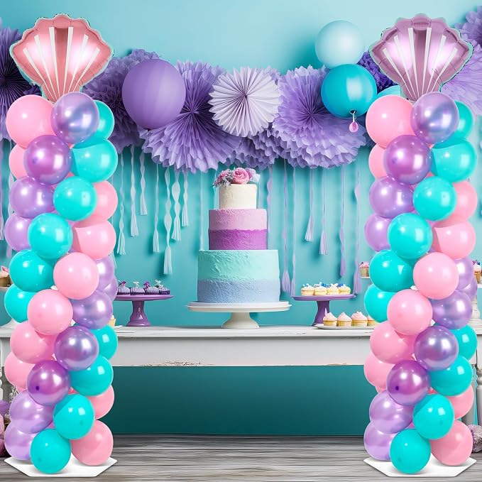 2 Sets Mermaid Party Balloon Column Stand Kit - Image 7