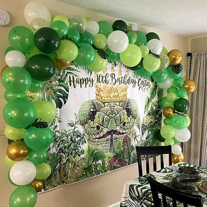 Green Gold Balloons Set, Dark Green Pearl Lime Green Metallic Gold White - Image 6