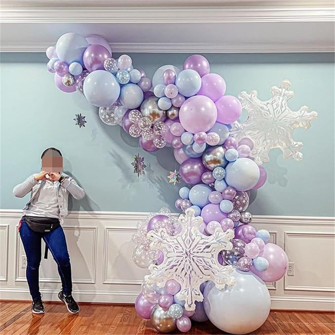 Winter Wonderland Balloon Arch Garland Kit, Baby Blue Purple Balloons - Image 5