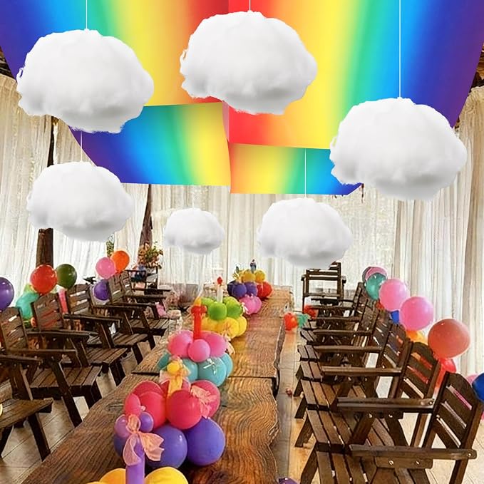 9 Pcs Rainbow Party Ceiling Decorations Kit Include 12 x 2 ft Rainbow - Image 4