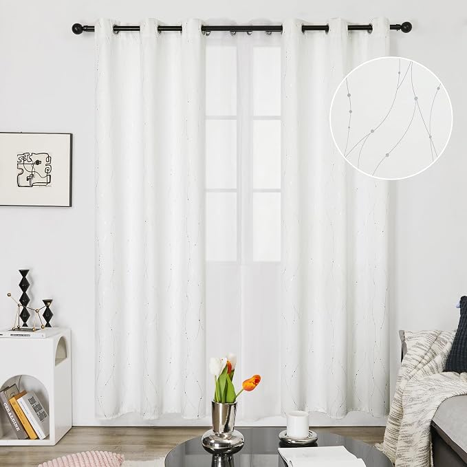 Deconovo Living Room Curtains 84 Inches Long, Thermal Insulated, Room Darkening - Image 2