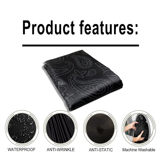 Barber Cape for Men, Haircut Cape with Snaps, Professional Salon Cutting Cape, Large Waterproof Hairdressing Cape Gown Apron for Hairstylist- 63”× 56”(Black Pattern)