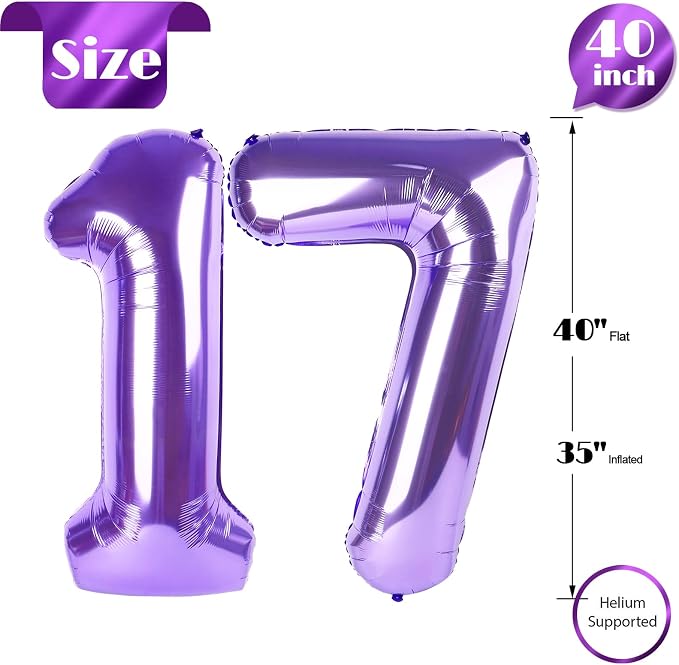 Purple 17 Balloon - Image 5