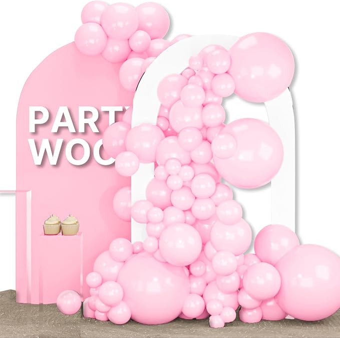 PartyWoo Baby Pink Balloons 155pcs Pastel Pale Light Pink Color | 18 12 10 5 by PartyWoo