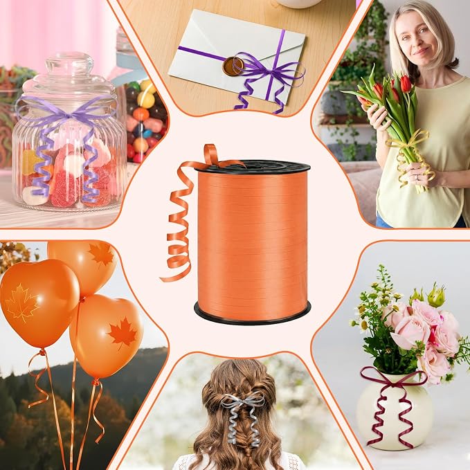 500 Yards Curling Ribbon， Orange Balloon String Ribbon，for Gift Wrapping，Party - Image 7