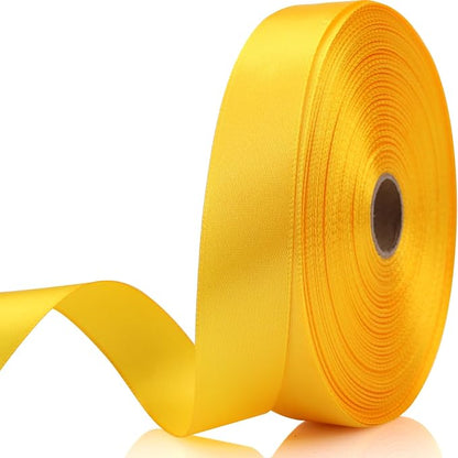 7/8 Inch 60 Yards Yellow Satin Craft Ribbon-Single Face Polyester Ribbon by Unknown