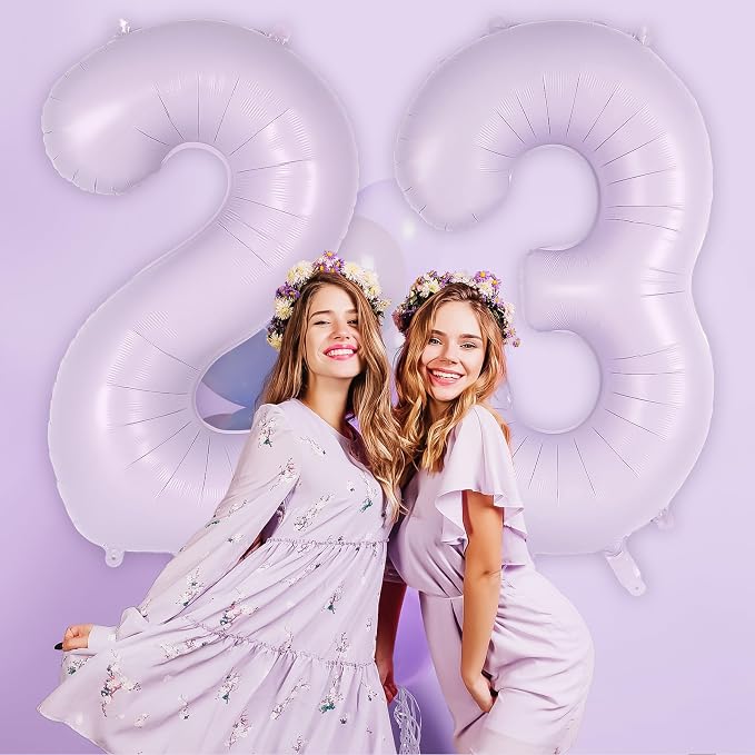 Light Purple Number 3 Balloon, 40 Inch Big Large Foil Helium Number Balloons - Image 5