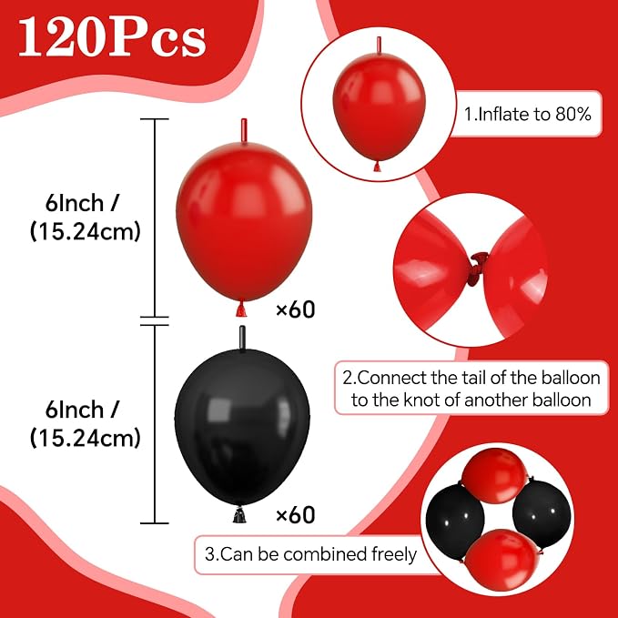Black Red Link Balloons - Image 2