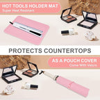 Oversize Silicone Heat Resistant Mat, Portable Travel Mat Cover for Curling Irons, Flat Irons, Hair Straightener and Hot Hair Styling Tools(14.2" x 11")
