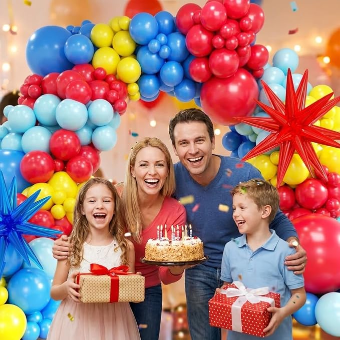 Blue Red Yellow Balloon Arch Kit, Different Sizes Party Balloon Garland Kit - Image 6