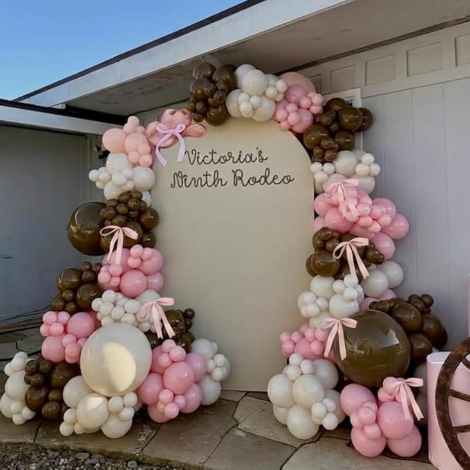 Cowgirl Balloon Arch Kit, Western Birthday Party Decor | 141Pcs Pink Brown - Image 6