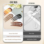 4 Pcs Hairpins Hair for Women Fine Thin Hairs, Large Styling Pins for Thin Thick Hairs, Prestige French Twist Hair Pin, Plastic French Twist Pin with 3 Inner Teeth Design for Women