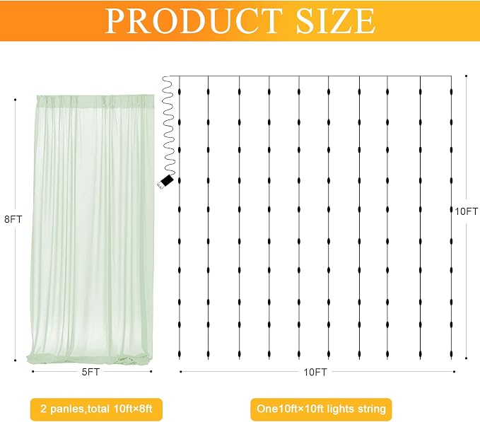 Fomcet Tulle Backdrop Curtains - Image 2