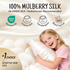 OLESILK 100% Mulberry Silk Toddler Pillowcase for Hair and Skin, Both Sides 19 Momme Pure Natural Silk Travel Pillow Cases with Hidden Zipper, 13"x 18", Dark Green