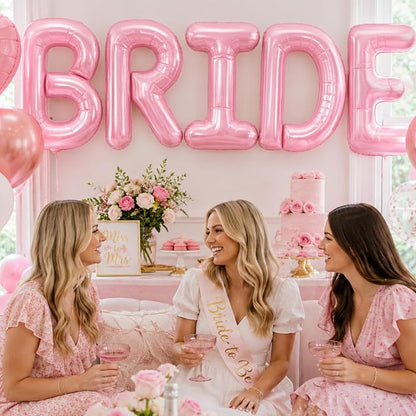 40 Inch BRIDE Balloons Bachelorette Party Decorations, Pearl Pink Bride Letter - Image 7