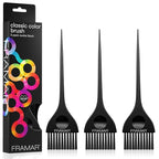 FRAMAR Black Hair Color Brush Set - Hair Coloring Brush for Hair Dye, Color Brushes for Hair Salon, Tint Brush for Dyeing Hair, Tint Brushes, Brochas Para Tinte De Cabello - 3 Pack Matte