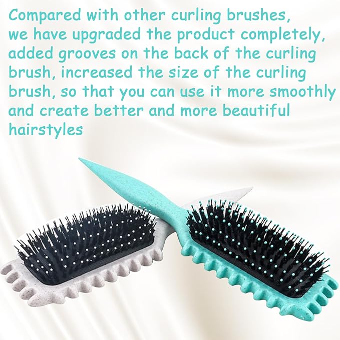 Curl Defining Brush, 1 PCS Curly Hair Brush, Brush for Curly Hair, for Combing and Shaping Men's and Women's Curls to Reduce Pulling (Beige)