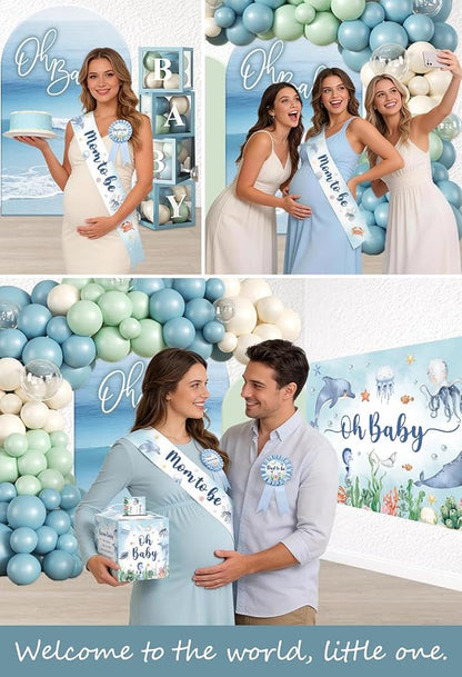 Cocomigo 347PCS Under the Sea Baby Shower Decorations Set Serves 25 | Includes - Image 7