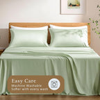 TOSMO Luxury Pillow Case Set of 2 - Cooling Viscose Derived from Bamboo, Oeko-TEX, Breathabl Silky Soft Pillow Cases with Envelope Closure (King / 20x40, Light Green)
