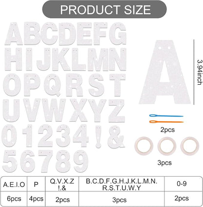 BEISHIDA Glitter White 116 PCS A-Z DIY Letter Custom Banner Party Decor | 111 - Image 3