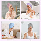 Microfiber Hair Towel Hair Wrap: 2 Pack 10X26 Hair Dryer Towels for Women Absorbent Turban Twist Hair Drying Shower Cap Curly Hair Products for Hair Care Hair Accessories (01 5-Pcs Multicolor)