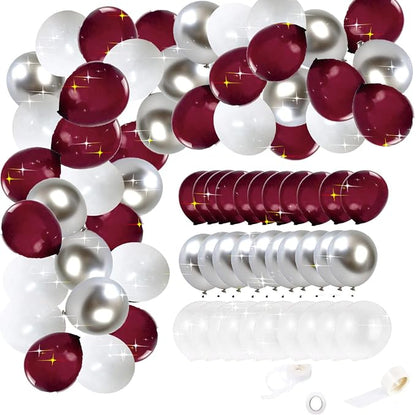 Graduation Decorations Maroon/Maroon White Graduation Party Decorations by Unknown