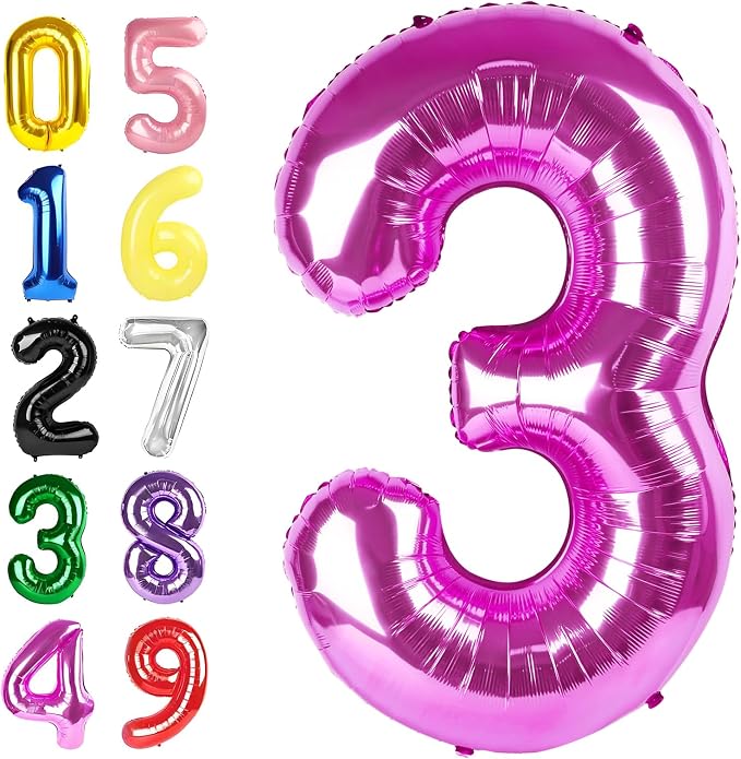 Number Balloons 40 Inch Rose Purple 2 Balloon by Argthjy