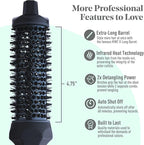 MINT Extra-Long 1.6 Inch Thermal Brush for Natural Volume & Waves | 230-430°F 2-Heater Ceramic Curling Iron Brush | Heated Round Styler