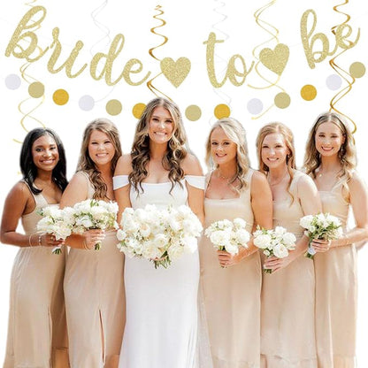 Champagne Gold White Bridal-Shower Party-Decorations - Image 7
