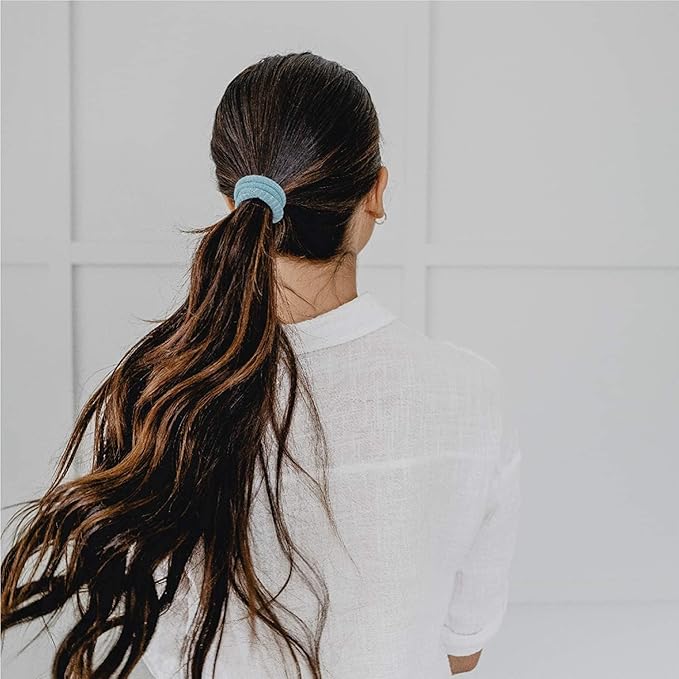 GIMME Bands Thick Fit Hair Ties | No Break Microfiber Thick Hair Elastics | Firm Yet Gentle Hold with No Snagging, Dents, or Breakage | Black Onyx