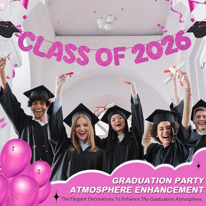 Fulmoon Congrats Grad Class of 2026 Banner Graduation Party Decor Class of 2026 - Image 4