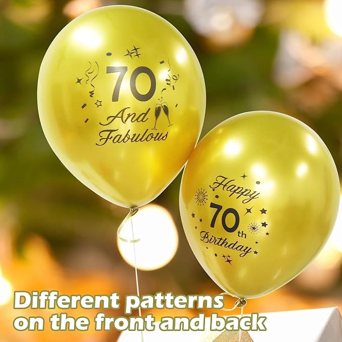 Black Gold 50th Birthday Balloons Pack of 15 Men Women Happy 50th Birthday - Image 3
