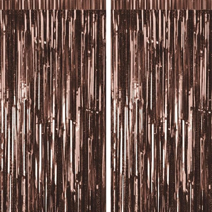 2PCS Coffee Foil Fringe Backdrop Curtains, Fringe Backdrop - Image 9