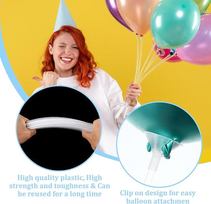 JJUNW 20 Pcs Balloon Sticks, Long Plastic Balloon Sticks - Image 3