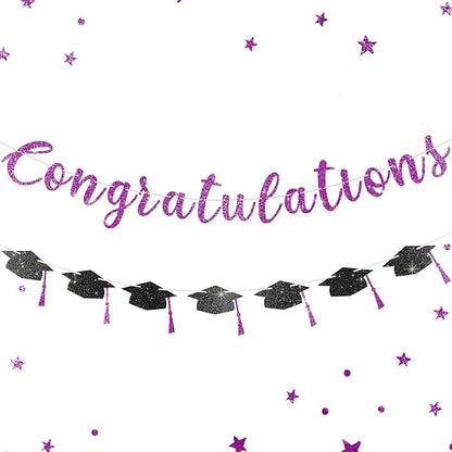 2026 Graduation Banners Party Decorations, Glitter Congratulations by Unknown