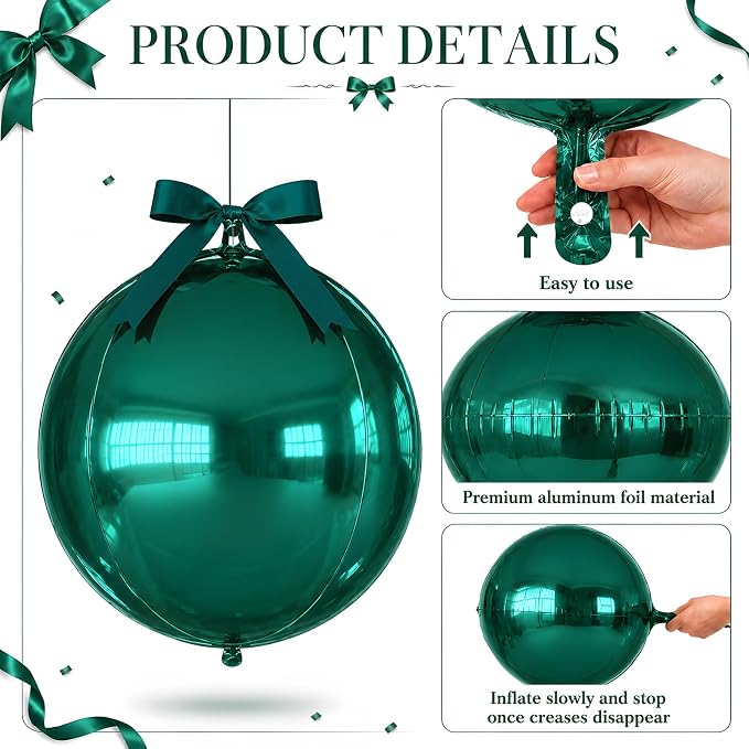 Dark Green Round Foil Balloons - Image 7